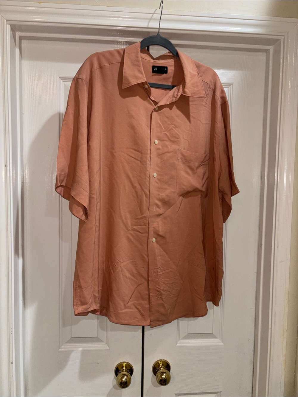 Liz Claiborne Men's Short Sleeve Button-Down Shirt in Dusty Rose